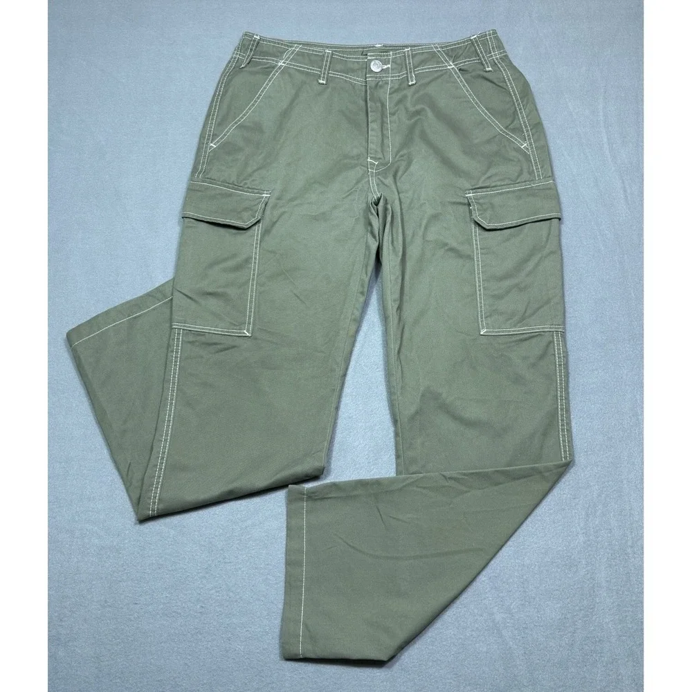 True Religion Cargo Pants Mens 31 (32x32) Olive Gorpcore Utility Y2K Normcore